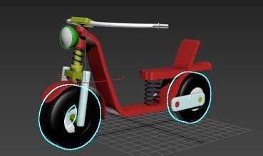 electric scooter vehicle toy family illustration lego basket hobby diy automotive 3d print model - Mito3D