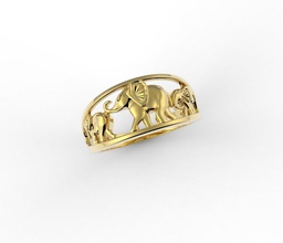 three elephant ring jewelry gold elefant silver jewel animal nature indian jungle platinum sterling rings 3d print model - Mito3D