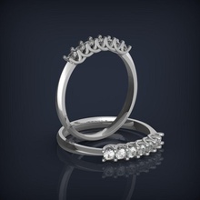 elegante 7 joias anel joalheria 3d imprimível modelo diamante prata ouro Casamento platina jóias brilhante brilhando moda beleza jóia gema acessório luxo 3d print model - Mito3D