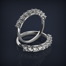 elegante 9 joias anel joalheria 3d imprimível modelo diamante prata ouro casamento platina jóias brilhante brilhando jóia gema acessório luxo moda precioso argolas 3d print model - Mito3D