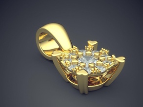eleganter Diamant-Anhänger Frauen 1165 Schmuck gold Juwel ring Ringe Hochzeit engagement diamond genial cad gem Platin bedruckbar ist Silber detail design - Anhänger 3d print model - Mito3D