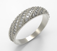 elegante anillo de diamantes la joyería el diamante blanco oro los anillos 3d print model - Mito3D