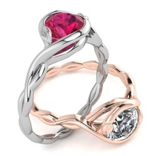 elegante diamante anel joalheria platina gema luxo romance noivado quilate ouro imprimível aréola argolas Casamento clássico jóia esterlina brilhante 3d print model - Mito3D