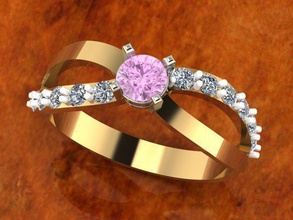 elegante diamante squillare gioielleria oro anelli 3d print model - Mito3D