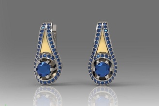elegante orecchini gioielleria lusso argento sterlina stampabile gioiello Fidanzamento platino gemma brillante oro 3d print model - Mito3D