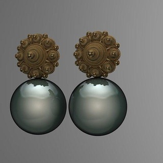 elegant Ohrringe Perle Ball leuchtenden Design Gold Schmuck 3d print model - Mito3D