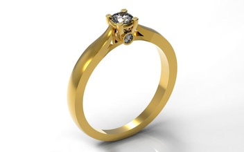 eleganter Verlobungsring 002 Schmuck engagementrings Ringe Diamanten 3ddesign 3d print model - Mito3D