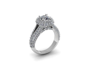 elegant engagement ring diamond golden silver jewelry rings 3d print model - Mito3D
