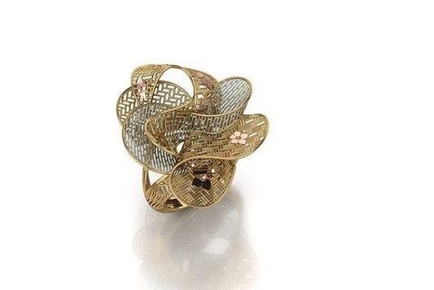 elegant filigree ring jewelry gold sterling printable silver jewel jewellery wedding engagement fashion beauty vintag print diamond cad solitair rings 3d print model - Mito3D