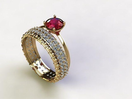elegante joya anillo oro joyería plata imprimible diamante Boda libra esterlina Moda platino compromiso belleza prototipos dedo anillos 3d print model - Mito3D