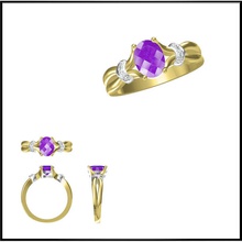 elegante oro color Roca anillos canalla joyería diseño anillo diamante Clásico compromiso moissanita mujer rosado 3d print model - Mito3D