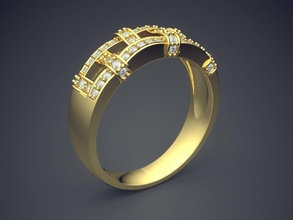 elegante e luxuoso de diamante anel homens jóias ouro jóia anéis casamento o engajamento brilhantes cad gem platina printable prata detalhe design 3d print model - Mito3D