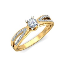elegante luxo ringg moda ouro disjuntar anel joalheria isolado platina brilhando roupas imprimível branco prata esterlina acessório gema diamante argolas 3d print model - Mito3D