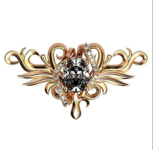 elegante pingente padrões pedras joalheria diamante luxuoso moda vintage Casamento jóias jóia ouro 3d gema luz lavrando pingentes 3D print model - Mito3D