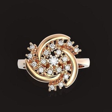 elegant ring stones stylish snowflake diamond engagement gold 3d jewelry modeling creative design brilliant jewel extravagant gem silver rings 3d print model - Mito3D