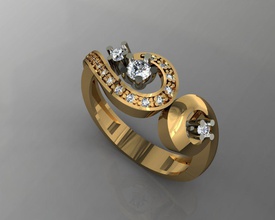 elegante anello gioielli matrimonio di fidanzamento le signore moda preziosi anelli 3d print model - Mito3D