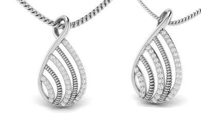 elegant rope diamond pendant necklace love platinum cute girl engagement heart printable silver valentine pandle women filigree jewel cupid pearshape stylish jewelry pendants 3d print model - Mito3D