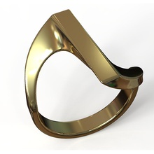 elegante torção do anel jóias a moda anéis 3d print model - Mito3D
