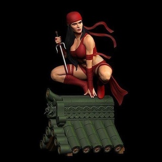 Elektra ventilador arte temerário maravilha ninja assassino mulheres mulher esculturas 3d print model - Mito3D
