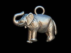 elephant design furniture pendant key ring keyring jewelry pendants medallion relief 3d print model - Mito3D