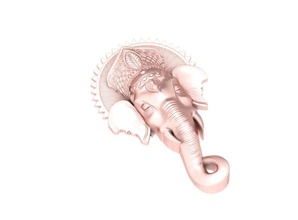 elefante Arte cabeza anatomía mano ilustración cuerpo mujer lindo tradicional Ciencias anillo colgantes joyería joya 3d print model - Mito3D