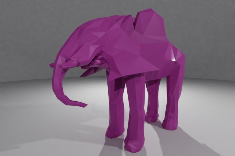 fil bilim hayvan doğa memeli lowpoly biyoloji 3D print model - Mito3D