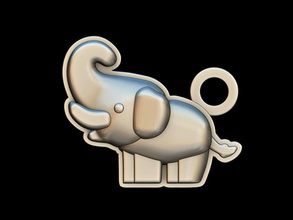elefante forma fascino design mobilia pendente chiave squillare portachiavi gioielleria ciondoli medaglione sollievo giocattolo divertimento 3d print model - Mito3D