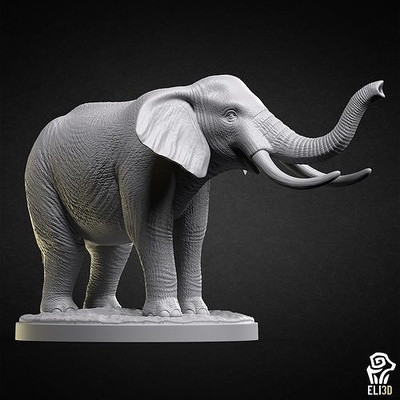 elefante animale animali statua miniatura scultura figura fauna selvatica arte sculture safari savana 3d print model - Mito3D