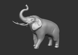 elephant - raise animal sculpture pachyderm mammal asian 3dprint statue nature jungle art sculptures 3d print model - Mito3D