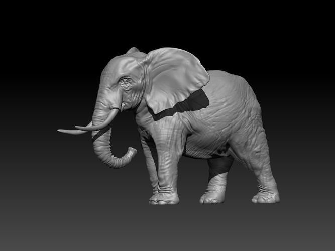 elefante 3d modelo impresión imprimible africano Arte esculturas 3D print model - Mito3D