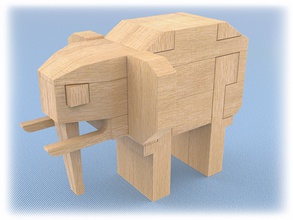 elephant 3d puzzle solidworks toy print model design kid mid game solving brain printing plastic wood printable cad 3dprint games toys 3d print model - Mito3D