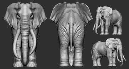 fil afrikalı 3dprinting 3d hayvan memeli safari afrika doğa heykel minyatürler sanat heykeller figürinler 3d print model - Mito3D