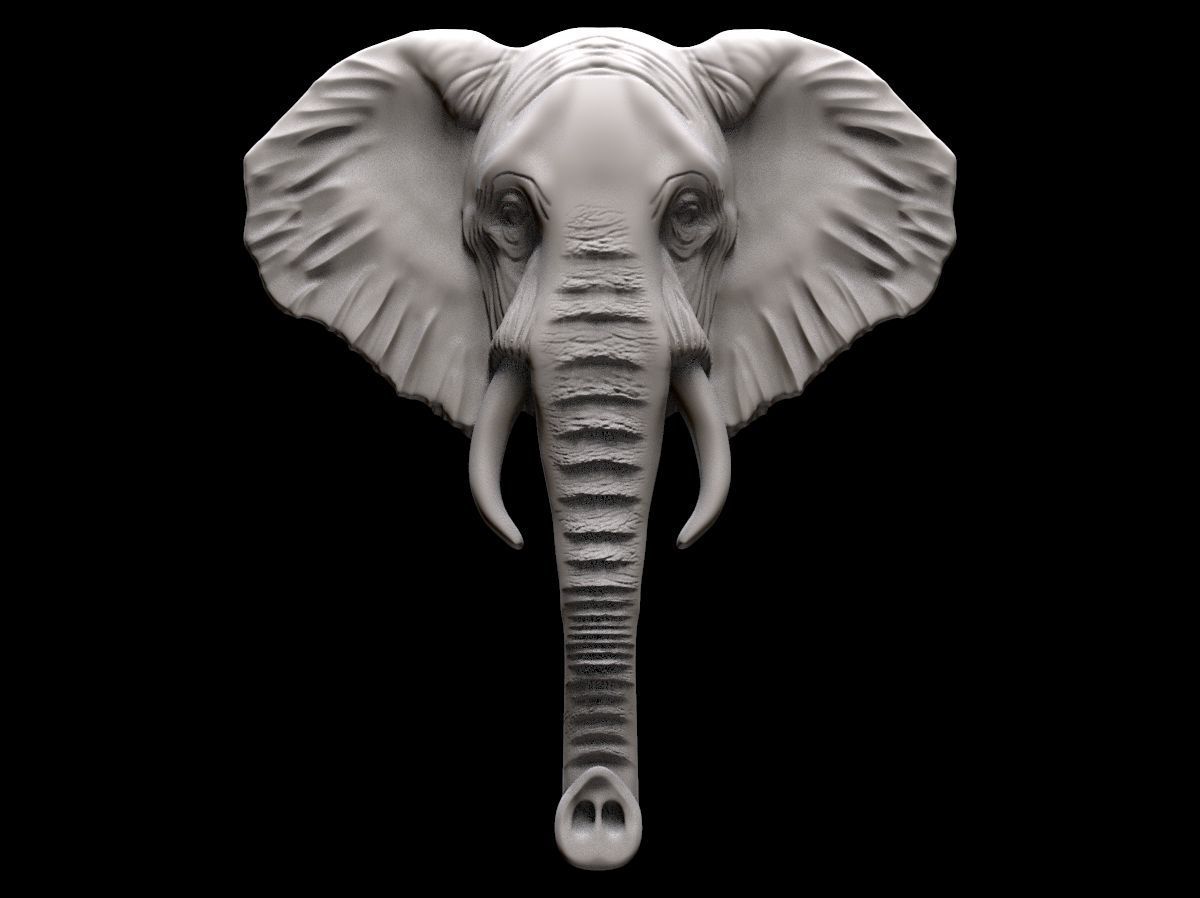 elephant bas relief pendant basrelief jewelry wall elephanthead jewellery necklace overlay pendants 3D print model - Mito3D