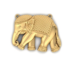 elefant charme gold tiere schmuck silber druckbar natur charmant karikatur halsketten 3d print model - Mito3D