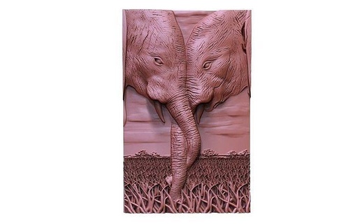 elephant cnc 2 art relief wildlilfe jungle animal artcam aspire signs logos 3d print model - Mito3D