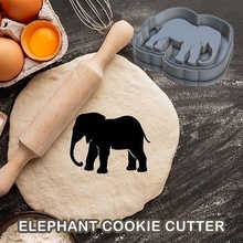 elephant cookie cutter pastry dough biscuit sugar food cookies cutters animal baked bakery cupcake house kitchen dining 3d print model - Mito3D