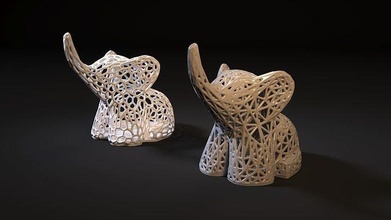 elefante decoração Voronoi decorativo Bruxas arte estátua geométrico estatueta animal escultura 3d print model - Mito3D