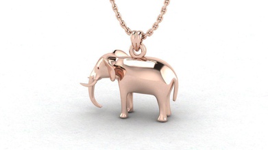 elephant gold pendant jewelry animal unique necklace jewellery jewel pendants charm 14k 18k silver printable rhino gift neklace 21k nice 3d print model - Mito3D