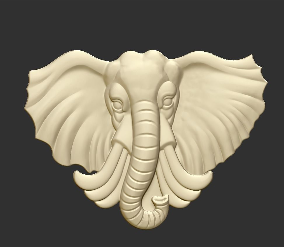 Elefant Kopf Säugetier Tier wild Natur Dekoration Ornament Anhänger Juwel Schmuck Statue Skulptur 3D print model - Mito3D