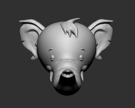 elefante cabeza bebé criatura especies 3dprint juegos juguetes anime fantasía ficticio bestia 3d print model - Mito3D