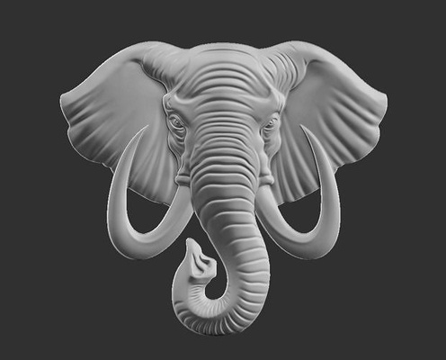 elephant head pendant jewel jewelry cnc statue sculpture african animal mammal wild printable nature necklace relief highpoly pendants 3d print model - Mito3D