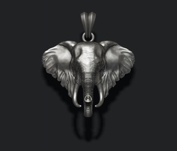 fil baş kolye afrika giyim cad altın yüksek mücevher takı doğa gümüş zbrush memeli hayvan büyük afrikalı vahşi elefant 3d print model - Mito3D