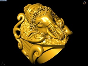 elephant head ring jewelry gold silver diamond luxury design gem fashion rhino matrix zbrush platinum rings 3d print model - Mito3D