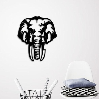 l'éléphant tête mur art sauvage Afrique 2d 3d décoration déco nature animal africain folklore panneaux logos silhouette 3d print model - Mito3D