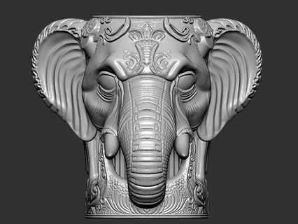 elefante cabeça vinho suporte arte Projeto estátua escultura interior personagem mobília imprimível decoração ganesha Deus animal arquitetônico esculturas moderno madeira 3d print model - Mito3D