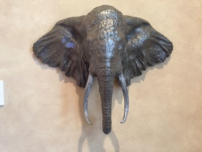 cabeça de elefante a arte vida selvagem natureza escultura animais esculturas 3d print model - Mito3D