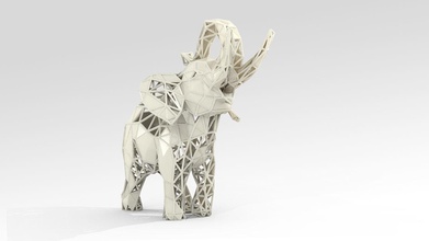elefante treliça stl mamífero animal fauna estátua projeto casa acessório decoração brinquedo áfrica caminhar jogos brinquedos 3d print model - Mito3D