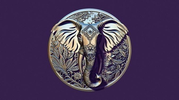 elephant medallion casting animals mammal vinayagar ganesh god buckle pendant necklace jewelry brooch coulomb pendent jewellery jewel printable brooches 3d print model - Mito3D