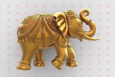 elephant murti murti gold necklace jewellery god bagwan antique character pendants indian sculpture avater idol statue jewelry religion ganesh laxmi elephant locket  3d print model - Mito3D