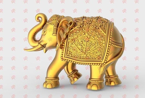 Elefant murti Gold Halskette Schmuck bagwan Antiquität Charakter Anhänger indisch Skulptur Avatare Idol Statue Religion Ganesh laxmi Medaillon 3d print model - Mito3D